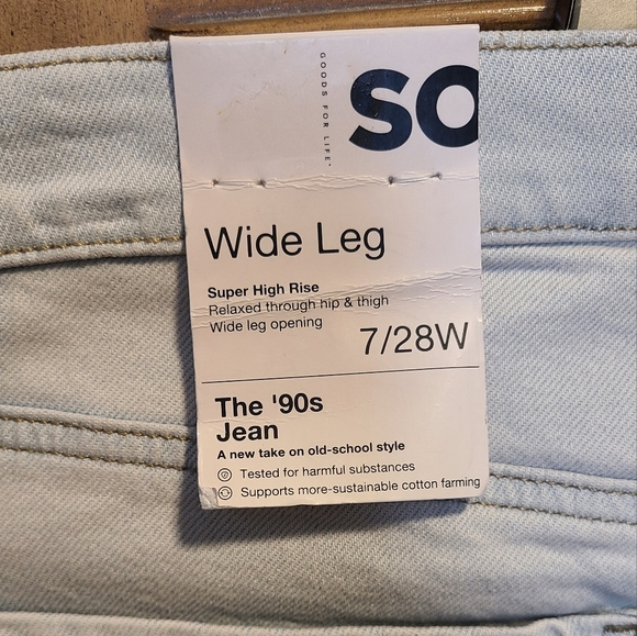 NWT! SO Super High Rise Wide Leg Jean's Sz 7/28W - Picture 4 of 4